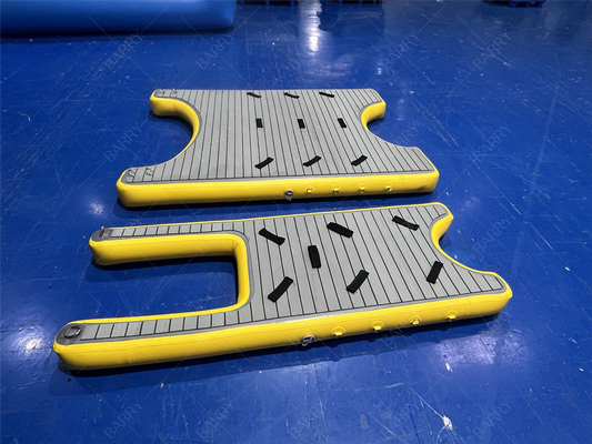 Drop Stitch aufblasbare Schwimmplattform Schwimmbad, aufblasbare U-Dock-Plattformstation für Boot und Jet Ski