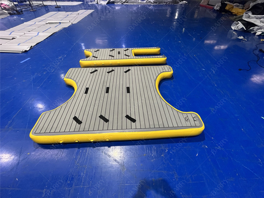 Drop Stitch aufblasbare Schwimmplattform Schwimmbad, aufblasbare U-Dock-Plattformstation für Boot und Jet Ski