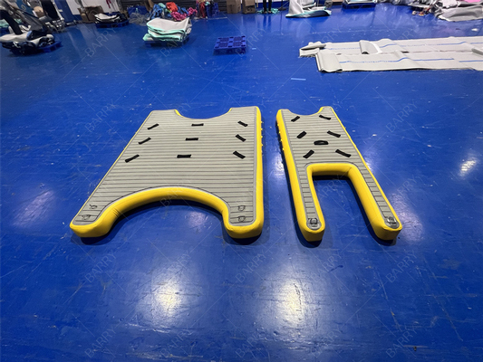 Drop Stitch aufblasbare Schwimmplattform Schwimmbad, aufblasbare U-Dock-Plattformstation für Boot und Jet Ski