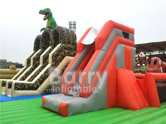 1600 m2 Weltgrößter aufblasbarer Freizeitpark Innenraum Dinosaurier Outdoor Großer Sprung mit Sportspiel