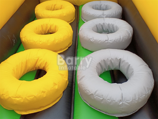 Riesiger Outdoor-Wasser Trocken aufblasbarer Freizeitpark National Indoor Big Bounce House mit Wipe Out Spiel Rutsche Klettern Wand