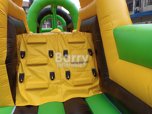 Riesiger Outdoor-Wasser Trocken aufblasbarer Freizeitpark National Indoor Big Bounce House mit Wipe Out Spiel Rutsche Klettern Wand