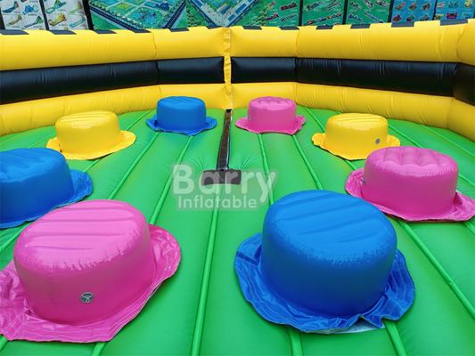 Riesiger Outdoor-Wasser Trocken aufblasbarer Freizeitpark National Indoor Big Bounce House mit Wipe Out Spiel Rutsche Klettern Wand