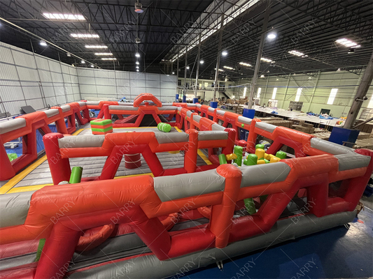 Red Trampoline Park Spaß Stadt aufblasbarer Vergnügungspark Großer Erwachsener aufblasbarer Sprunghäuser zum Verkauf für Kinder
