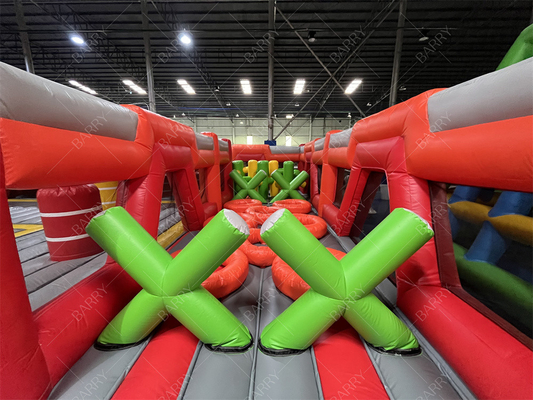 Red Trampoline Park Spaß Stadt aufblasbarer Vergnügungspark Großer Erwachsener aufblasbarer Sprunghäuser zum Verkauf für Kinder