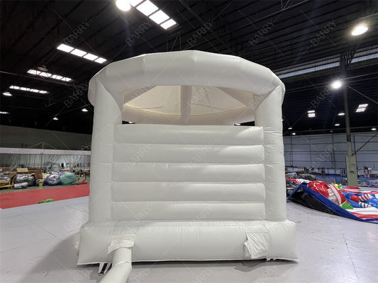 5x4.5x4.5m Weiße Indoor aufblasbare Aussteiger mit Deckel aufblasbare Sprunghäuser für Hochzeit