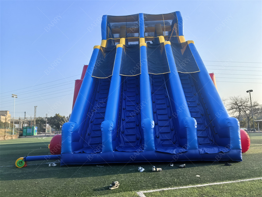 Kommerzielle Ausführung 65x18x15m Rote, kundenspezifische Abenteuer-Riesen-aufblasbare Wasserrutsche für Erwachsene