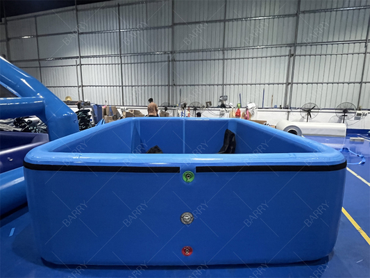 Dunkelblaue Eisbadewanne, kundenspezifisch gefertigt aus PVC Drop Stitch, aufblasbarer Pool mit Abdeckung für Kinder