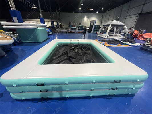 Langlebiger Drop Stitch Tragbares Schwimmbad Meer Schwimmbad Yacht Pool Aufblasbares Meeresschwimmbad Mit Anti-Jellyfish Netz
