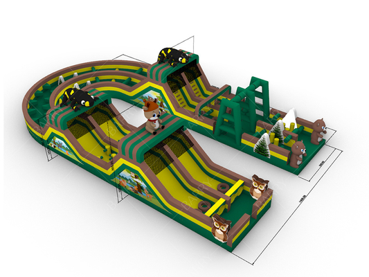 Riesiger aufblasbarer Sprung-Springer-Rutscher Hindernisplatz aufblasbares Spiel Hindernis Trampolin-Park für Kinder und Erwachsene