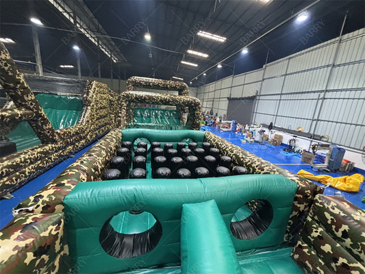 Tarnung Aufblasbares Spiel Hindernis Militär Camo Farbe Aufblasbares Hindernis Army Boot Camp Challenge Hindernisparcours
