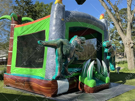 T-Rex Dinosaurier aufblasbare Wasserrutsche Sprunghaus Combo aufblasbare Türsteher Sprungburg