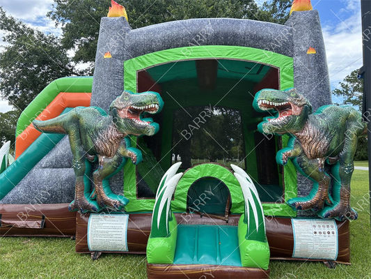T-Rex Dinosaurier aufblasbare Wasserrutsche Sprunghaus Combo aufblasbare Türsteher Sprungburg