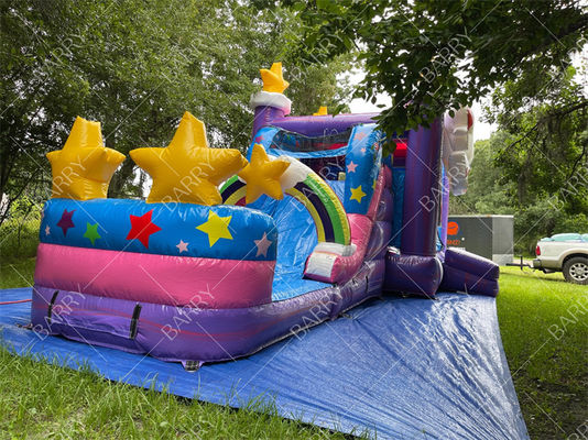 Kommerzielle aufblasbare Wasserrutsche Combo Bouncer Einhorn Jumper Springende Mond Bouncy Schlösser Bounce House