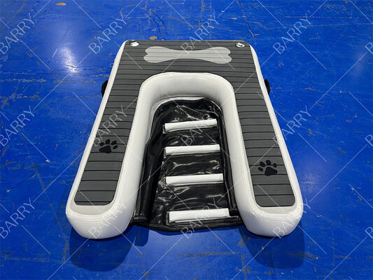 Aufblasbare Hunde-Rampe Klappplattform für Haustiere Wasser-Schwimmbad mit rutschfeste Eva