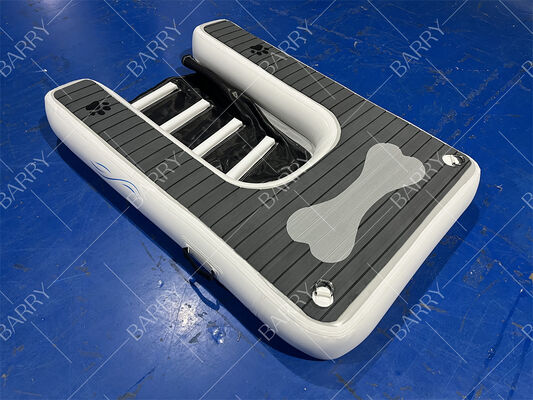 Aufblasbare Hunde-Rampe Klappplattform für Haustiere Wasser-Schwimmbad mit rutschfeste Eva