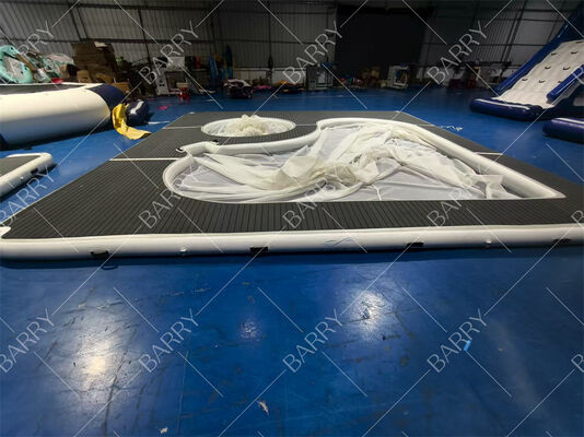 Neue Kollektion: Kundenspezifischer, tragbarer, aufblasbarer, schwimmender Ozean-Meer-Swimmingpool mit Netz