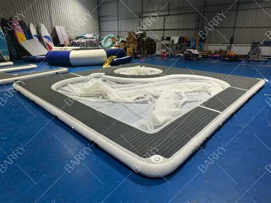 Neue Kollektion: Kundenspezifischer, tragbarer, aufblasbarer, schwimmender Ozean-Meer-Swimmingpool mit Netz