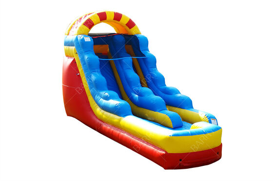 Kommerzielle 15ft Dual Lane Wasserrutsche mit großem Pool Aufblasbare Wasserrutsche für Kinder