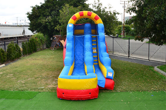 Kommerzielle 15ft Dual Lane Wasserrutsche mit großem Pool Aufblasbare Wasserrutsche für Kinder