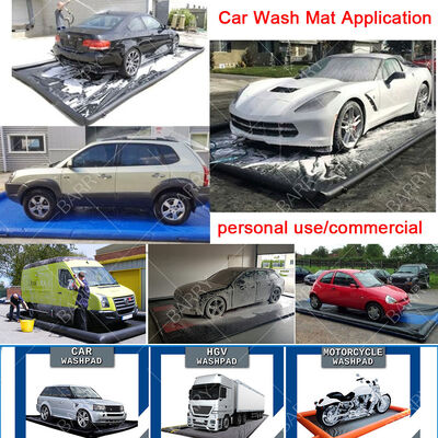 Umweltfreundliche mobile Waschflächenmatte aufblasbare Autowaschmatte, aufblasbarer Wassersammler