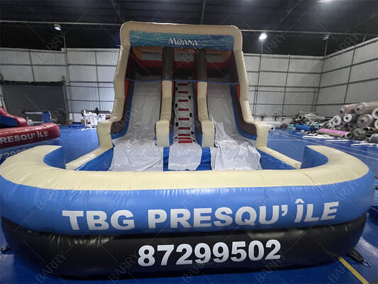 Moana-Themen Doppelspurige Schiebe aufblasbare Schiebe für Kinder mit Pool