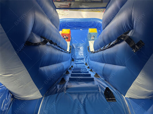 Kommerzielle blaue Welle Kinder PVC aufblasbare Rutsche mit Pool für den Heimgebrauch
