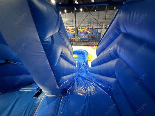 Kommerzielle blaue Welle Kinder PVC aufblasbare Rutsche mit Pool für den Heimgebrauch