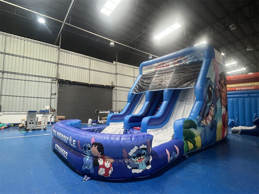 Lilo & Stitch Themen-Rutsche mit drei Bahnen | Wasserrutsche für Kinder in kommerzieller Qualität