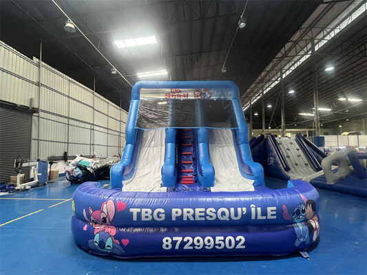 Lilo & Stitch Themen-Rutsche mit drei Bahnen | Wasserrutsche für Kinder in kommerzieller Qualität