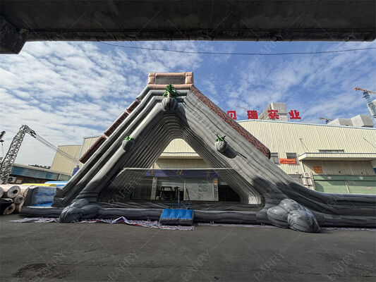 Gewaltige aufblasbare Wasserrutsche, Tropische Doppelspur, nasse/trockene Rutsche für Vergnügungsparks und Festivals