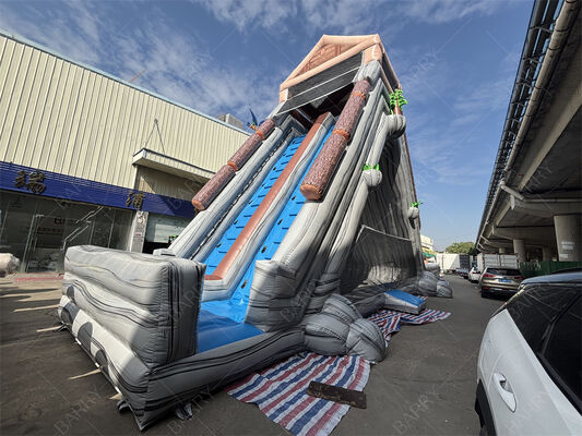 Gewaltige aufblasbare Wasserrutsche, Tropische Doppelspur, nasse/trockene Rutsche für Vergnügungsparks und Festivals