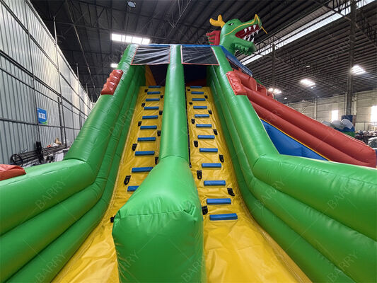 Kommerzieller aufblasbarer Drachen-Wasserpark, Wasserspielplatz mit mehreren Rutschen und großem Pool für Vergnügungsparks und Festivals