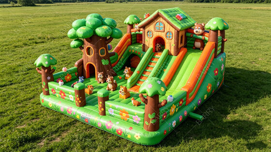 Jungle Treehouse aufblasbares Sprunghaus mit Rutschen