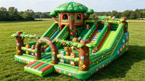 Jungle Treehouse aufblasbares Sprunghaus mit Rutschen
