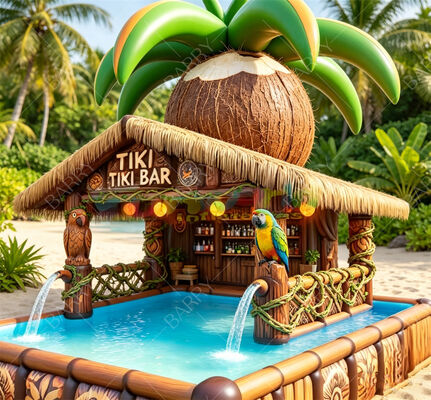 Riesige Ananas aufblasbare schwimmende Poolbar mit Wassersprühgeräten