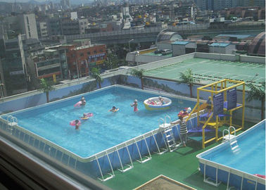 Quadratisches Metallrahmen-Pool im Freien, Metallrahmen-Swimmingpool für Miete