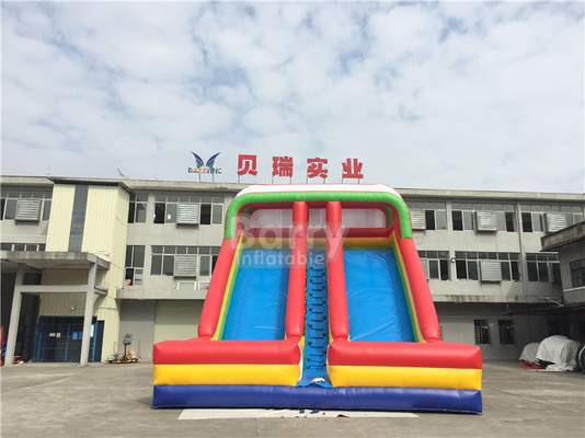 PVC-Planen-Regenbogen-doppelter Weg-aufblasbare Wasserrutsche für Kinderspielplatz