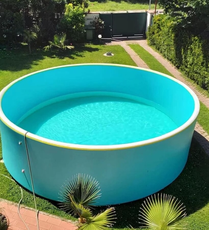Einfach zu reinigen Klappbarer Drop Stitch Aufblasbarer Pool und Logo gedruckt Portable Drop Stich Pool