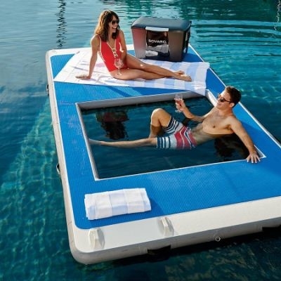 Yacht Outdoor Sport Drop Stitch Meerespool aufblasbar schwimmender Ozean Meerespool mit Anti-Jellyfish Netz