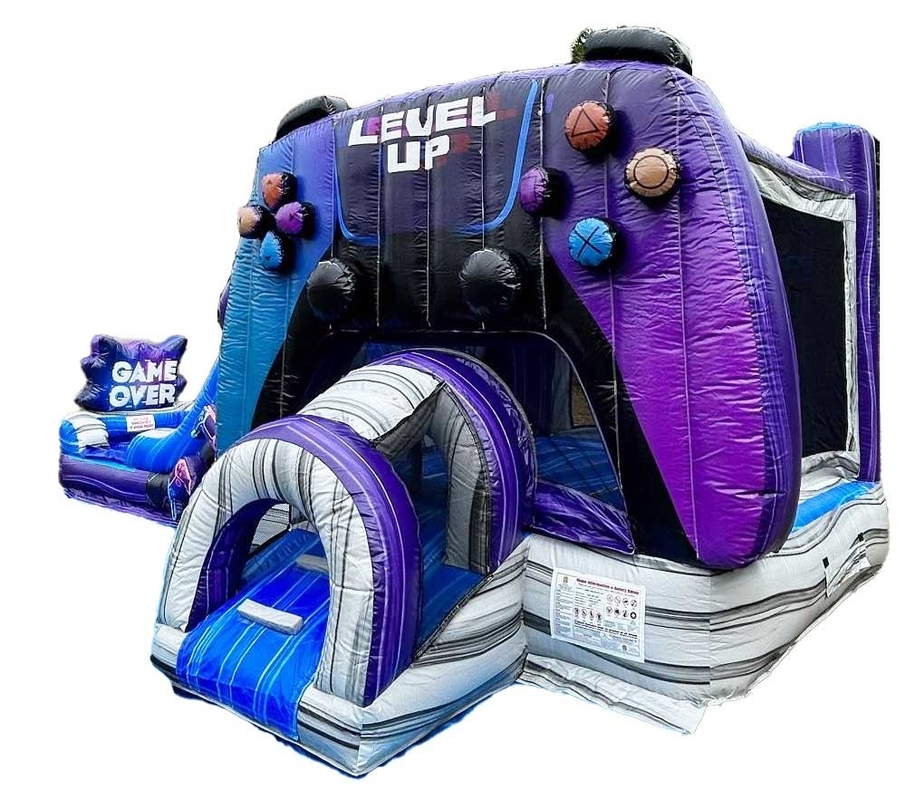 Anpassung und Langlebigkeit Level Up Gamer Sprunghaus mit Rutsche für Vergnügungspark