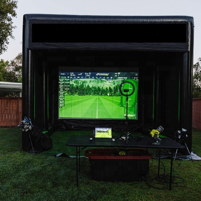 Verstärktes Outdoor-Golf-Training Schlagkäfig-Bildschirm aufblasbares Golf-Simulatorzelt für Sport