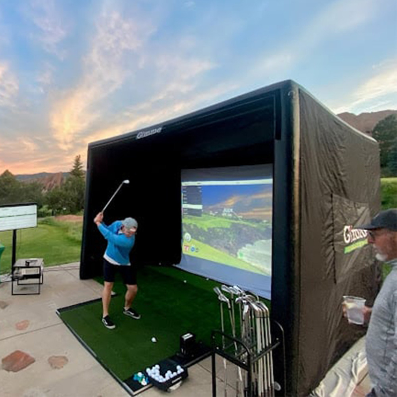 Portable Golf Training Cage Aufblasbare Golf Simulator Projektor Schießzelt mit Bildschirm