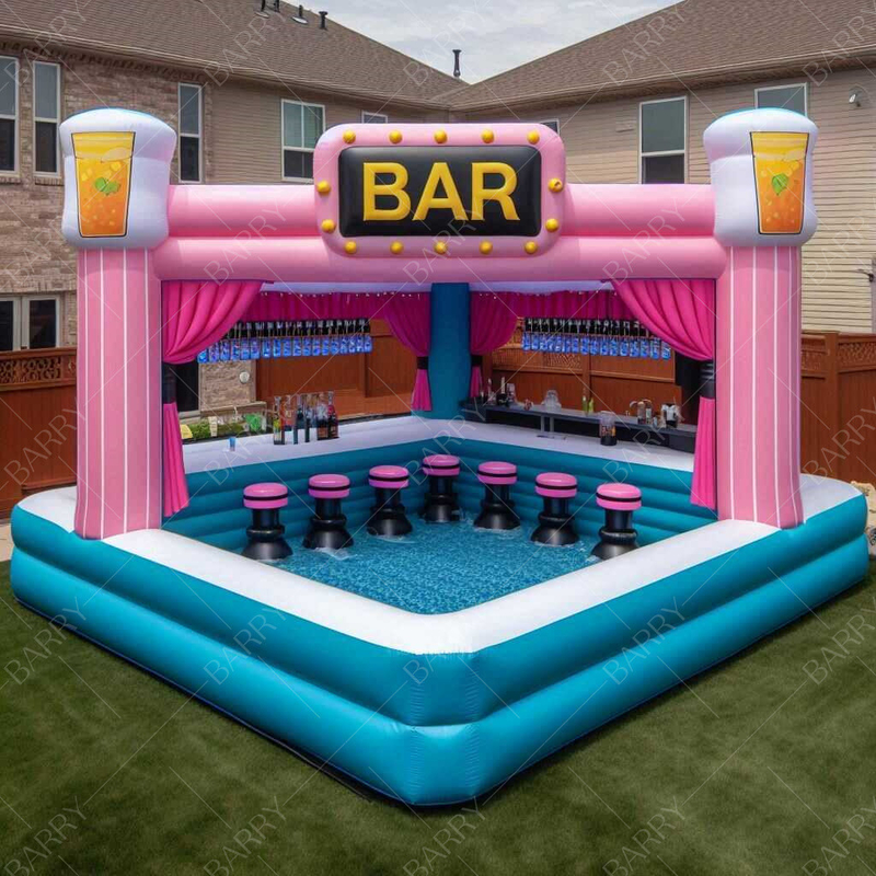 Kommerzielle aufblasbare schwimmende Plattform Pool Bar aufblasbare Wasserplattform Dock Wasserbar für Garten Party Event