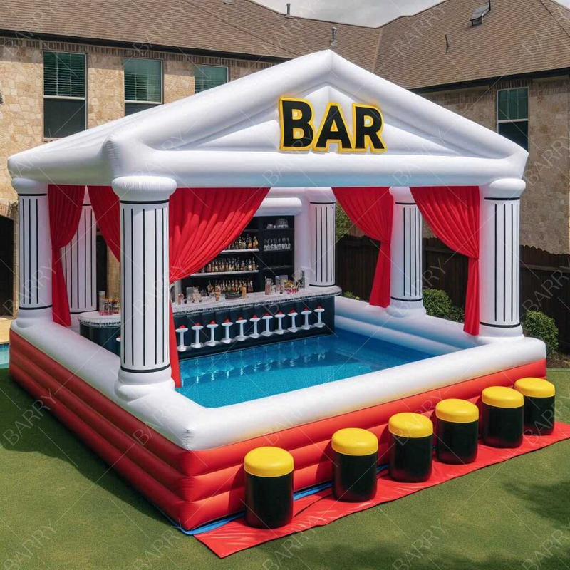 Hinterhof schwimmender aufblasbarer Wasserpool Bar mit Schwimmbad aufblasbarer Pool Bar für Erwachsene und Kinder Party Game Sport
