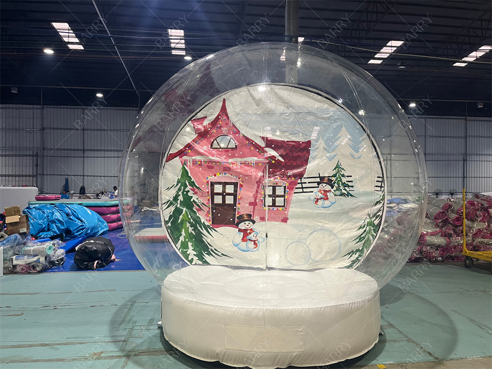 3m Nachtclub Dekoration Weihnachten Klares Schneeballzelt Aufblasbares Weihnachtshaus Weihnachtsgrube Oxford Weihnachtsfeste Blattzelt