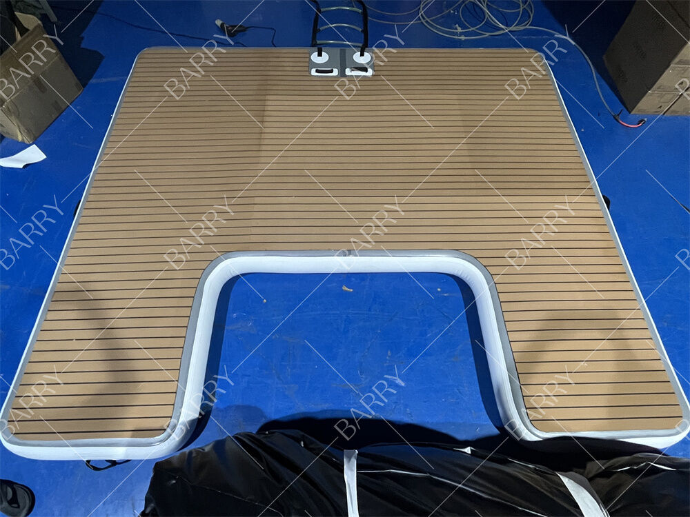 3m Drop Stitch Yacht Pontoon für Strand und See aufblasbare schwimmende Dockplattform