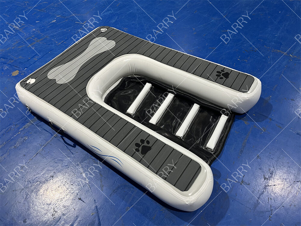 Aufblasbare Hunde-Rampe Klappplattform für Haustiere Wasser-Schwimmbad mit rutschfeste Eva