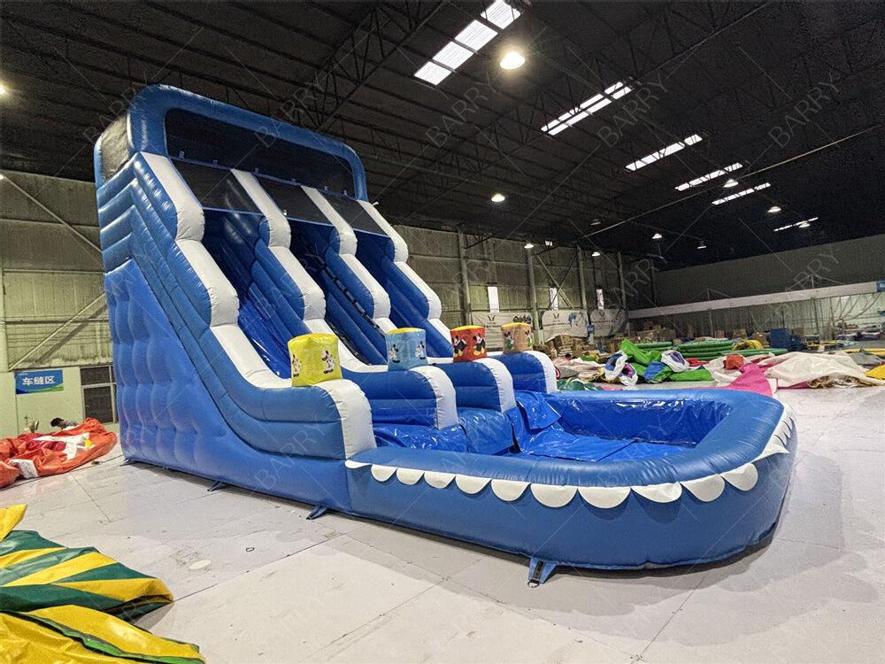 Kommerzielle blaue Welle Kinder PVC aufblasbare Rutsche mit Pool für den Heimgebrauch