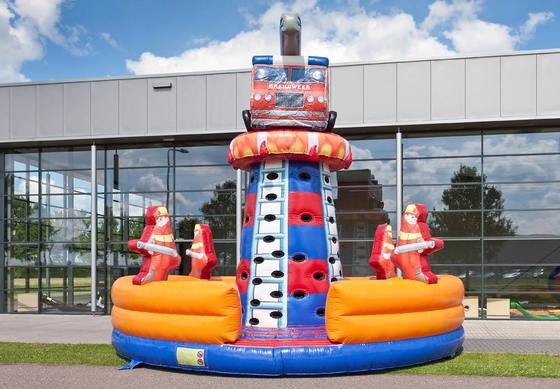 PVC-Löschfahrzeug-aufblasbares trockenes Dia für Spielwaren-im Freien aufblasbaren Kletterwand